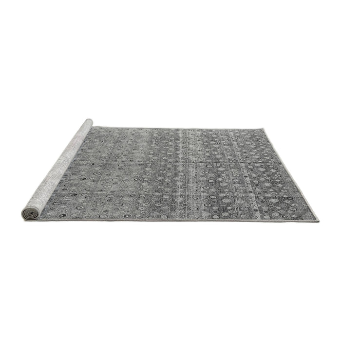 Sideview of Machine Washable Abstract Gray Modern Rug, wshabs4589gry