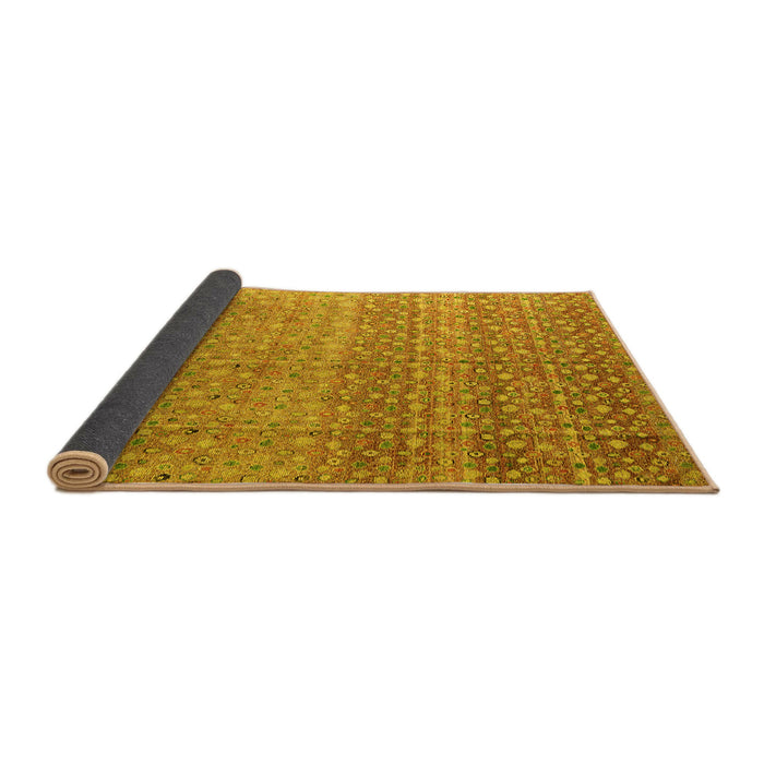 Sideview of Abstract Yellow Modern Rug, abs4589yw
