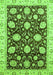 Machine Washable Oriental Green Traditional Area Rugs, wshabs458grn