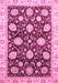 Machine Washable Oriental Pink Traditional Rug, wshabs458pnk