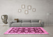 Machine Washable Oriental Pink Traditional Rug in a Living Room, wshabs458pnk