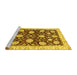 Sideview of Machine Washable Oriental Yellow Traditional Rug, wshabs458yw