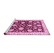 Sideview of Machine Washable Oriental Pink Traditional Rug, wshabs458pnk