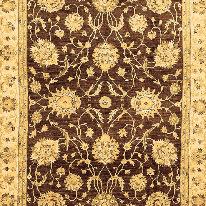 Machine Washable Oriental Brown Traditional Rug, wshabs458brn