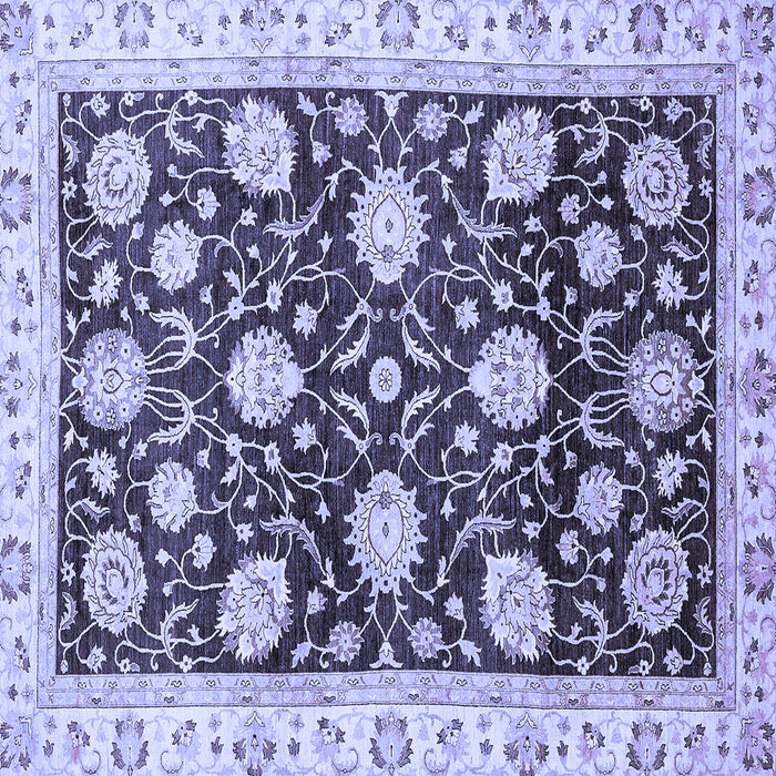 Square Machine Washable Oriental Blue Traditional Rug, wshabs458blu