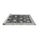 Sideview of Machine Washable Oriental Gray Traditional Rug, wshabs458gry