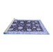 Sideview of Machine Washable Oriental Blue Traditional Rug, wshabs458blu