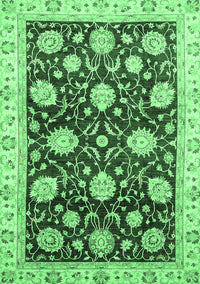 Oriental Emerald Green Traditional Rug, abs458emgrn