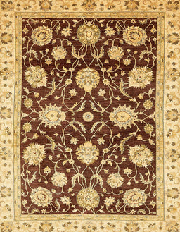 Abstract Chrome Gold Yellow Oriental Rug, abs458