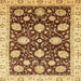 Square Abstract Chrome Gold Yellow Oriental Rug, abs458