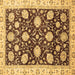 Square Oriental Brown Traditional Rug, abs458brn