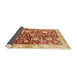 Sideview of Abstract Chrome Gold Yellow Oriental Rug, abs459