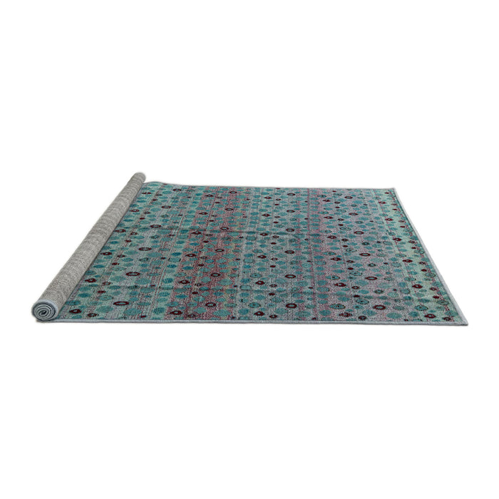 Sideview of Machine Washable Abstract Blue Rug, wshabs4590