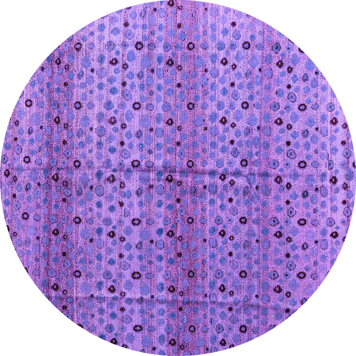 Round Abstract Purple Modern Rug, abs4590pur