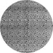 Round Abstract Gray Modern Rug, abs4590gry