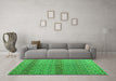 Machine Washable Abstract Green Modern Area Rugs in a Living Room,, wshabs4590grn