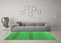 Machine Washable Abstract Green Modern Rug, wshabs4590grn