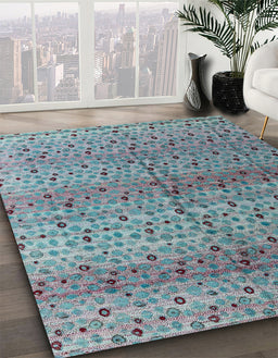 Machine Washable Abstract Blue Rug in a Family Room, wshabs4590