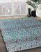 Machine Washable Abstract Blue Rug in a Family Room, wshabs4590