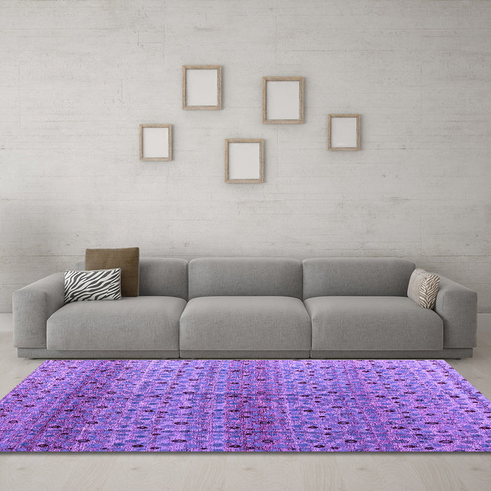 Machine Washable Abstract Purple Modern Area Rugs in a Living Room, wshabs4590pur