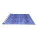 Sideview of Machine Washable Abstract Blue Modern Rug, wshabs4590blu