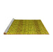 Sideview of Machine Washable Abstract Yellow Modern Rug, wshabs4590yw