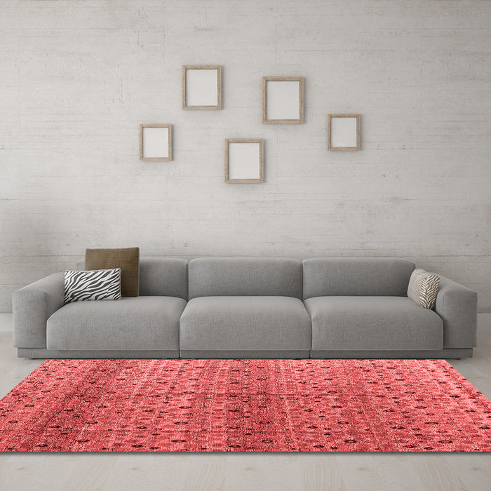 Modern Red Washable Rugs