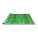 Sideview of Machine Washable Abstract Green Modern Area Rugs, wshabs4590grn