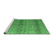 Sideview of Machine Washable Abstract Emerald Green Modern Area Rugs, wshabs4590emgrn