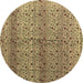 Round Machine Washable Abstract Brown Modern Rug, wshabs4590brn