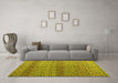 Machine Washable Abstract Yellow Modern Rug in a Living Room, wshabs4590yw