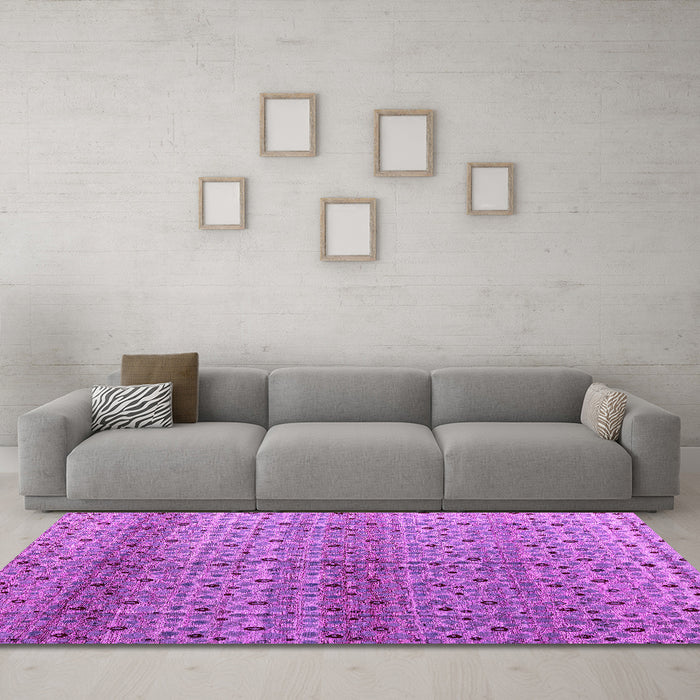 Machine Washable Abstract Pink Modern Rug in a Living Room, wshabs4590pnk