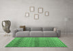 Machine Washable Abstract Emerald Green Modern Area Rugs in a Living Room,, wshabs4590emgrn