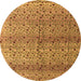 Round Abstract Orange Modern Rug, abs4590org