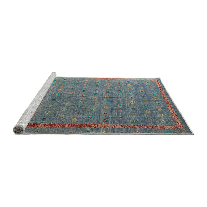 Sideview of Machine Washable Abstract Ash Gray Rug, wshabs4591