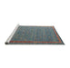 Sideview of Machine Washable Abstract Ash Gray Rug, wshabs4591