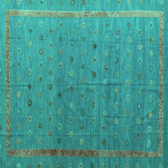 Square Machine Washable Abstract Turquoise Modern Area Rugs, wshabs4591turq