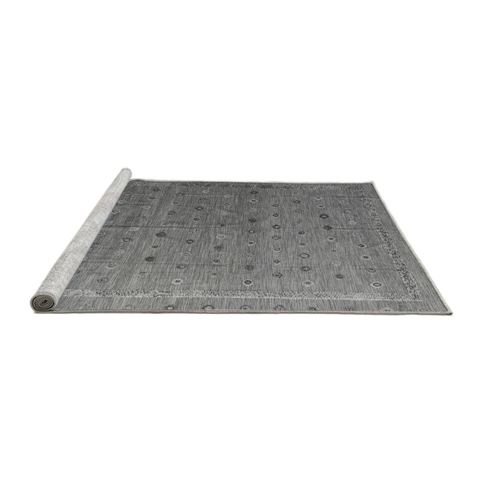 Sideview of Machine Washable Abstract Gray Modern Rug, wshabs4591gry