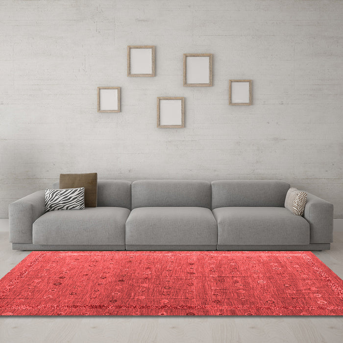 Modern Red Washable Rugs