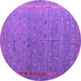 Round Abstract Purple Modern Rug, abs4591pur