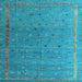 Square Abstract Light Blue Modern Rug, abs4591lblu