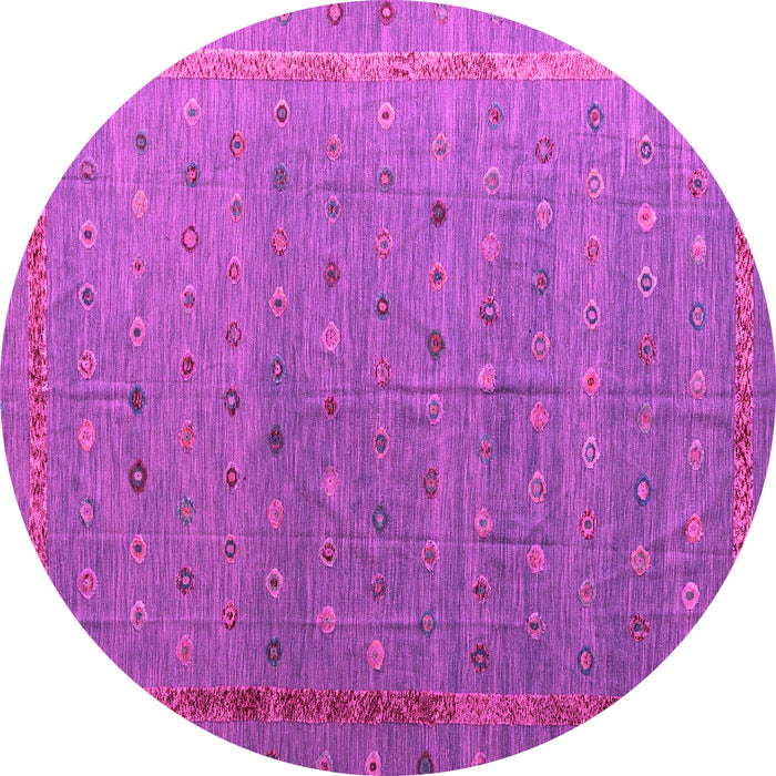 Round Machine Washable Abstract Pink Modern Rug, wshabs4591pnk