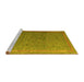 Sideview of Machine Washable Abstract Yellow Modern Rug, wshabs4591yw