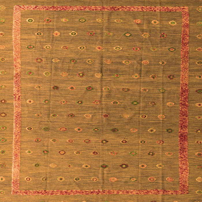 Square Machine Washable Abstract Orange Modern Area Rugs, wshabs4591org