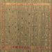 Square Abstract Brown Modern Rug, abs4591brn