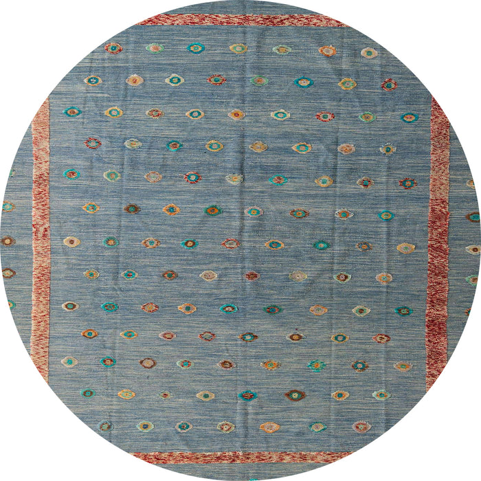 Round Abstract Ash Gray Modern Rug, abs4591