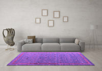 Machine Washable Abstract Purple Modern Rug, wshabs4591pur