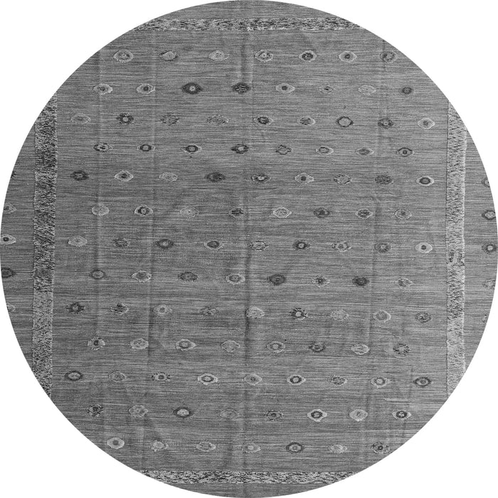 Round Machine Washable Abstract Gray Modern Rug, wshabs4591gry