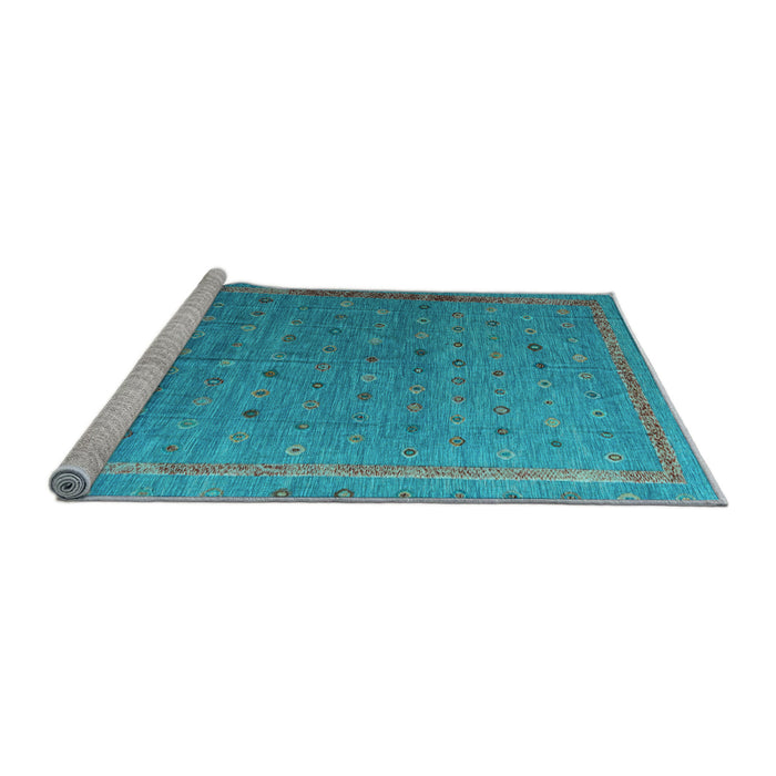 Sideview of Machine Washable Abstract Light Blue Modern Rug, wshabs4591lblu