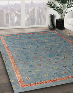 Machine Washable Abstract Ash Gray Rug in a Family Room, wshabs4591